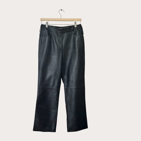 Caslon Vintage Leather Pant – Black – Size 6 - Picture 1 of 4